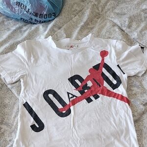 Jordan Kids White and Red Graphic T-Shirt